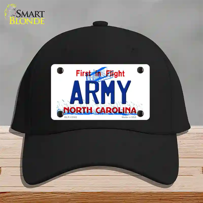 Army North Carolina State Novelty License Plate Hat Cotton / Black