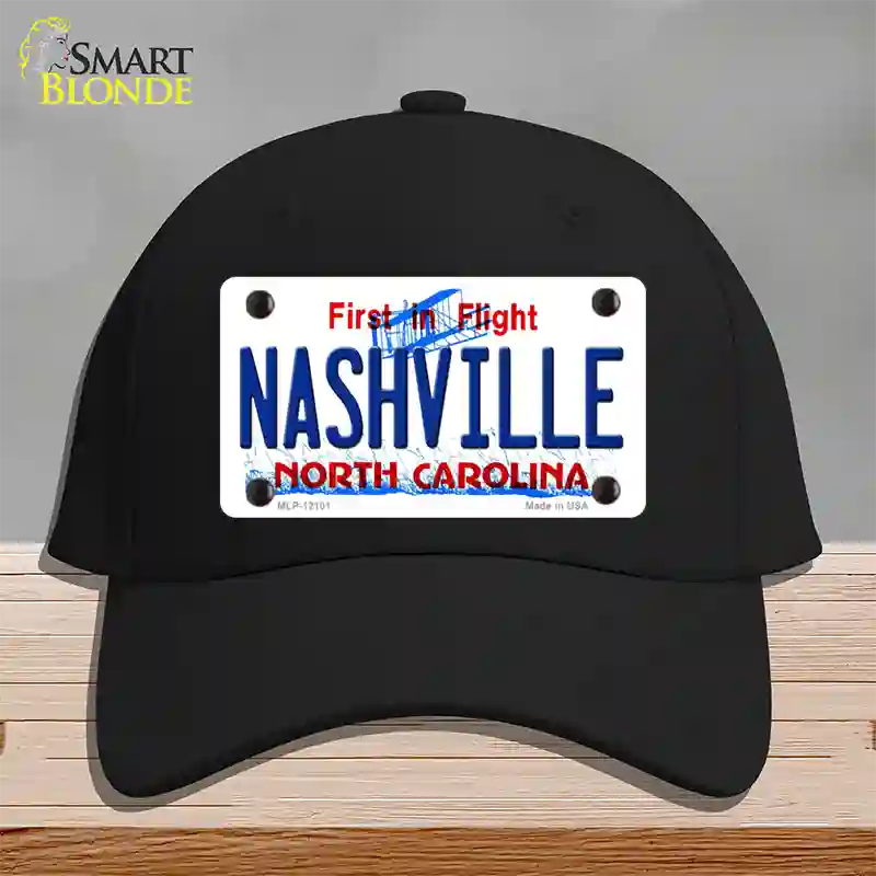 Nashville North Carolina State Novelty License Plate Hat Cotton / Black