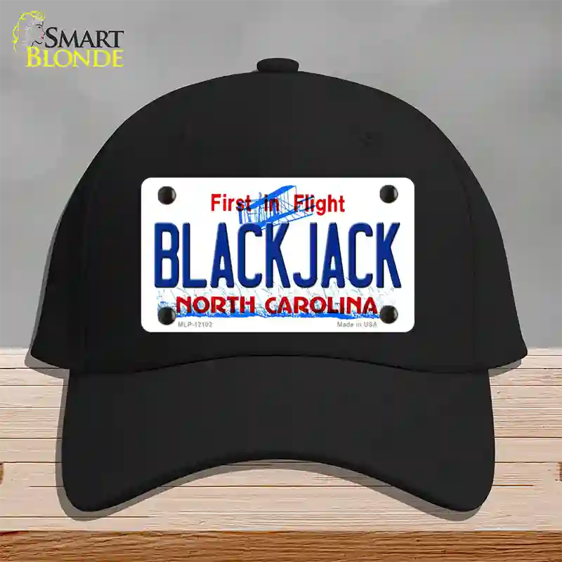 Blackjack North Carolina State Novelty License Plate Hat Cotton / Black