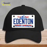 Edenton North Carolina State Novelty License Plate Hat Cotton / Black