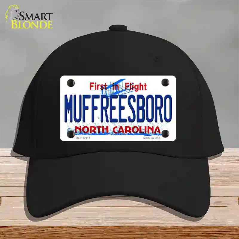 Muffreesboro North Carolina State Novelty License Plate Hat Cotton / Black