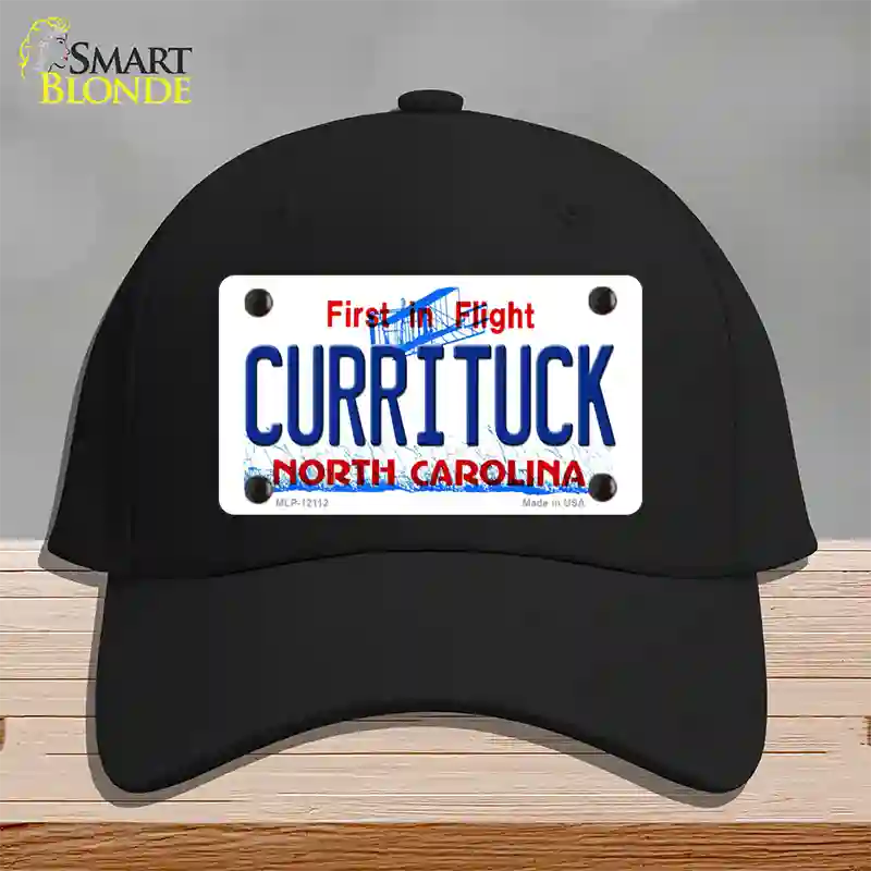 Currituck North Carolina State Novelty License Plate Hat Cotton / Black