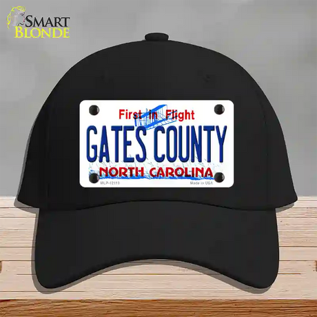 Gates County North Carolina State Novelty License Plate Hat Cotton / Black