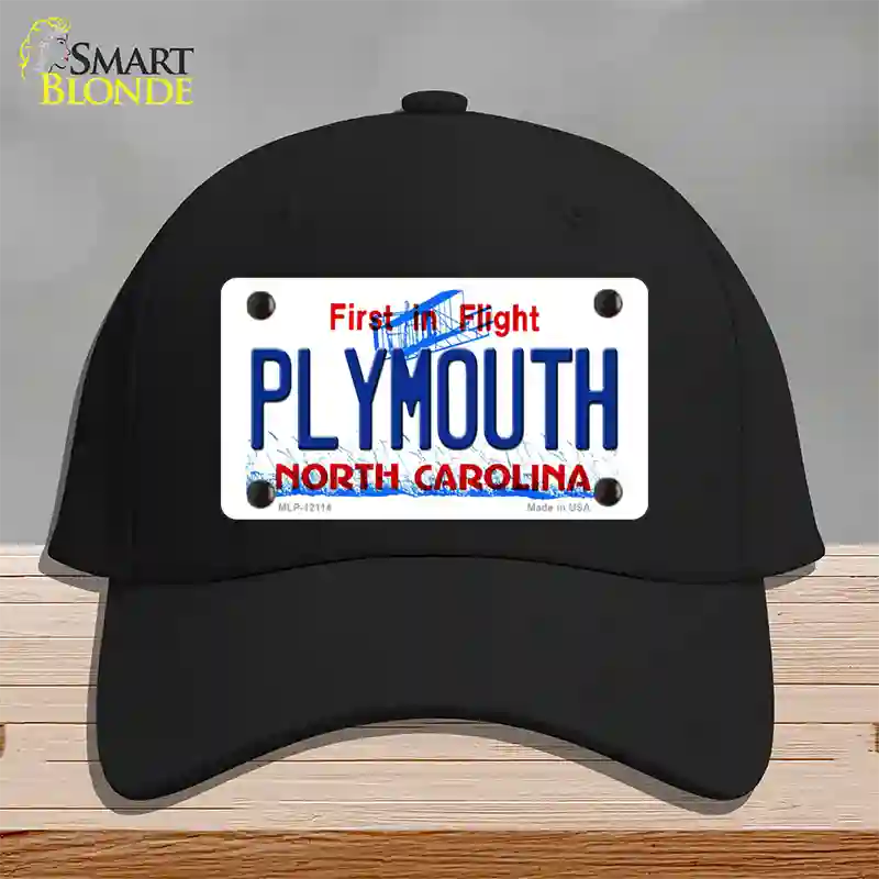 Plymouth North Carolina State Novelty License Plate Hat Cotton / Black