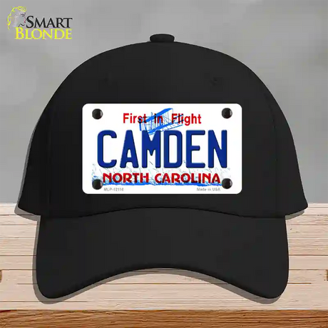 Camden North Carolina State Novelty License Plate Hat Cotton / Black