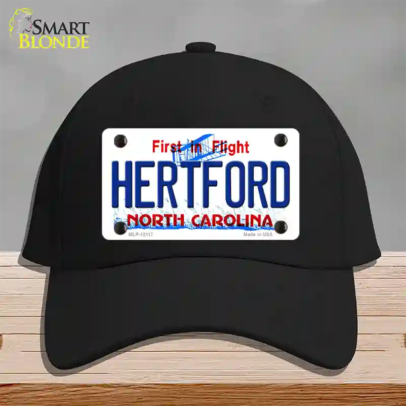 Hertford North Carolina State Novelty License Plate Hat Cotton / Black