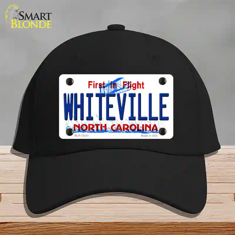 Whiteville North Carolina State Novelty License Plate Hat Cotton / Black