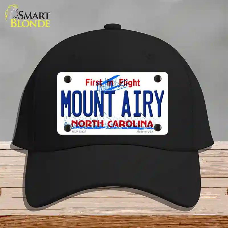 Mount Airy North Carolina State Novelty License Plate Hat Cotton / Black