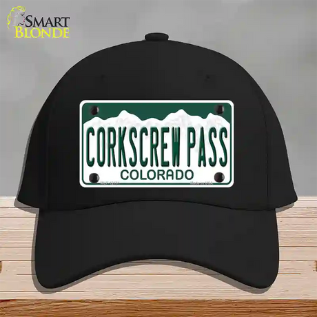 Corkscrew Pass Colorado Novelty License Plate Hat Cotton / Black