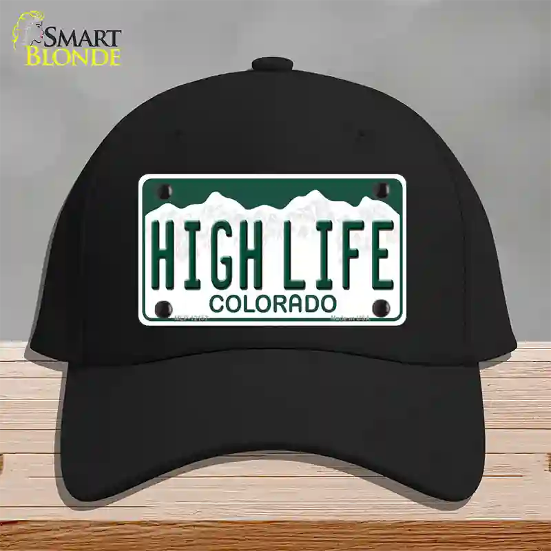 High Life Colorado Novelty License Plate Hat Cotton / Black