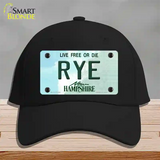 Rye New Hampshire Novelty License Plate Hat Cotton / Black