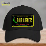 Four Corners New Mexico Black Novelty License Plate Hat Cotton / Black