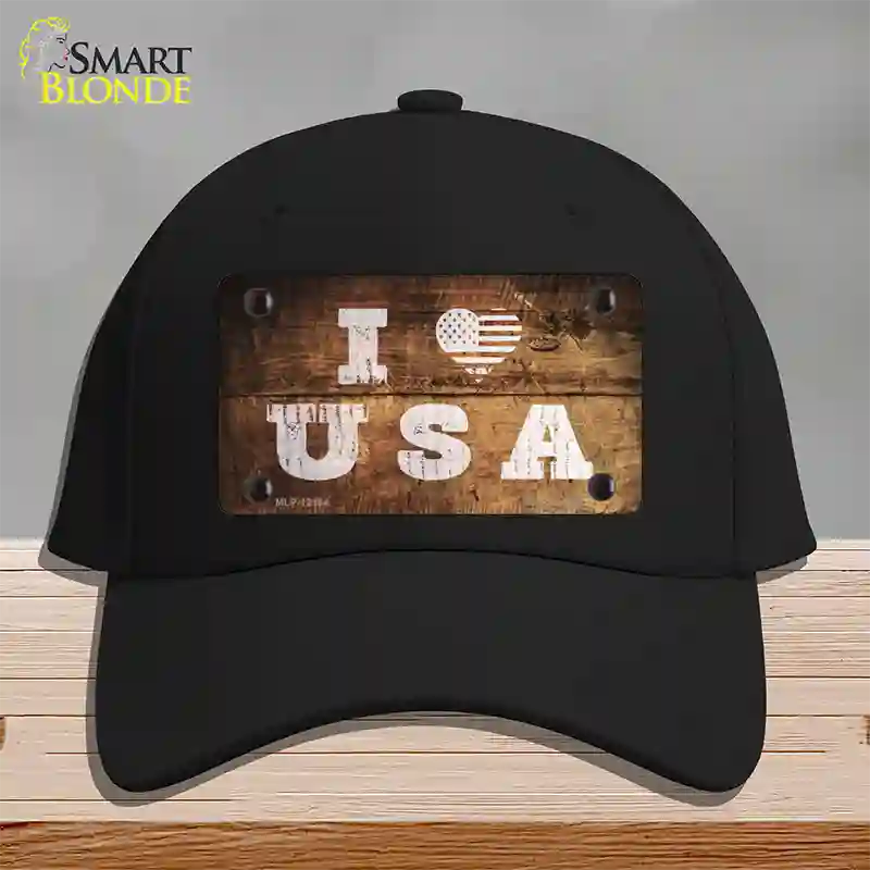 I Love USA Novelty License Plate Hat Cotton / Black