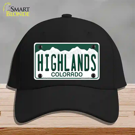 Highlands Colorado Novelty License Plate Hat Cotton / Black