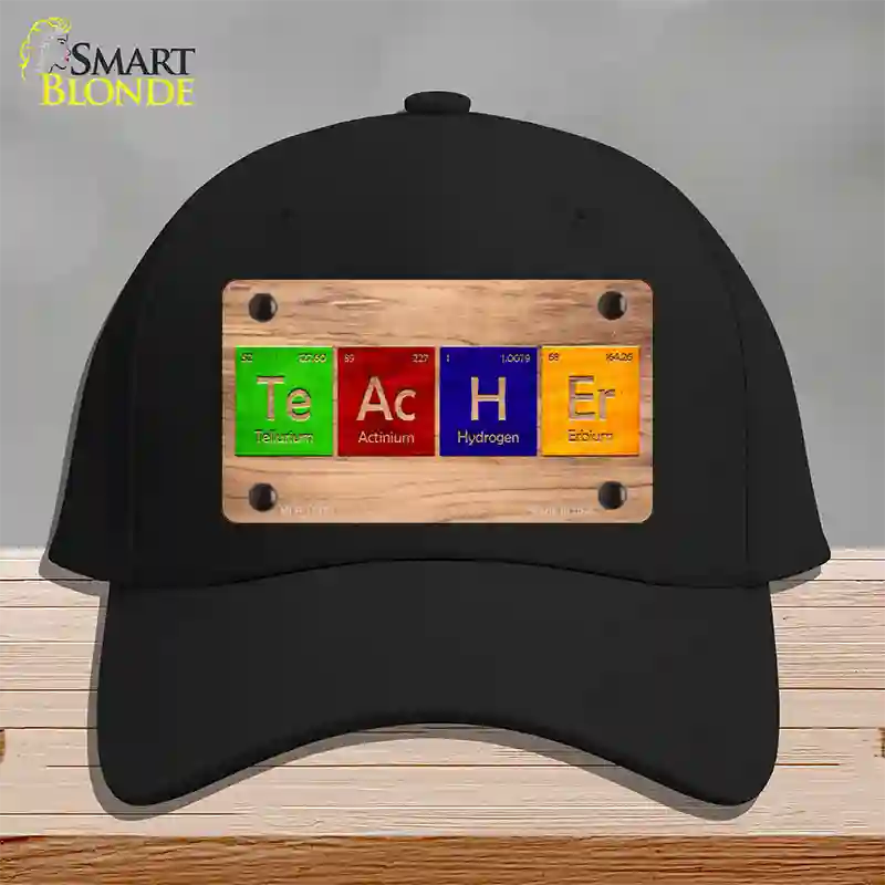 Teacher Periodic Table Wood Novelty License Plate Hat Cotton / Black