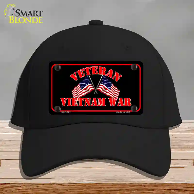 Vietnam War Veteran Novelty License Plate Hat Cotton / Black