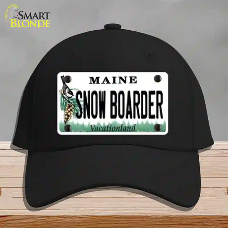 Snow Boarder Maine Novelty License Plate Hat Cotton / Black