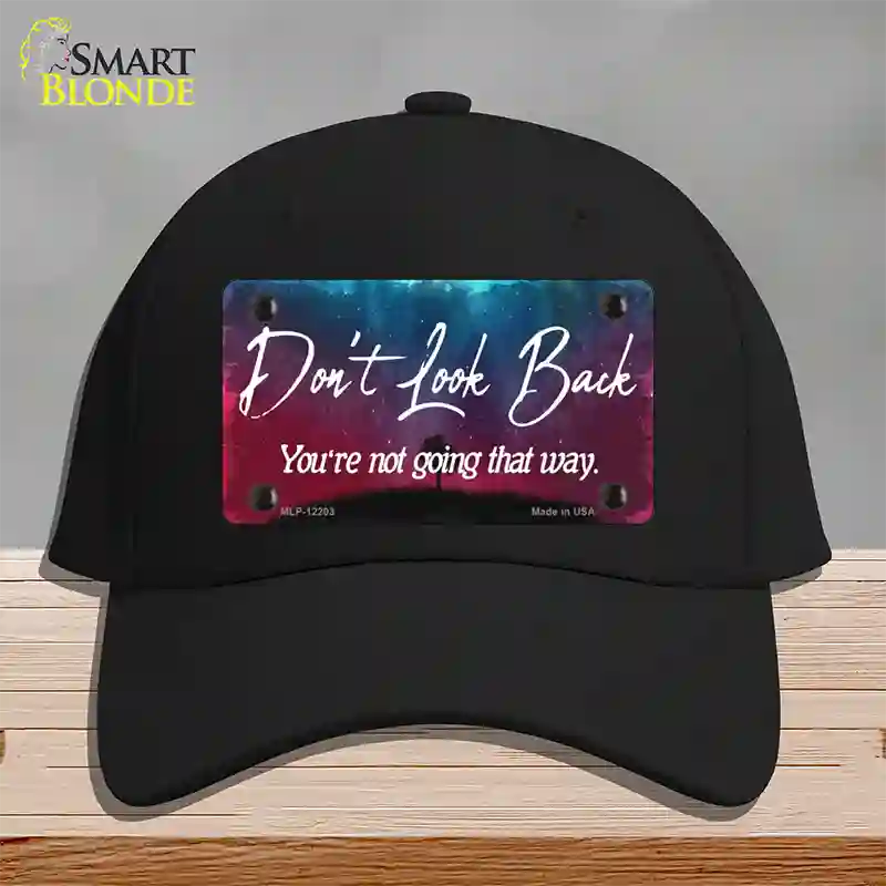 Dont Look Back Novelty License Plate Hat Cotton / Black