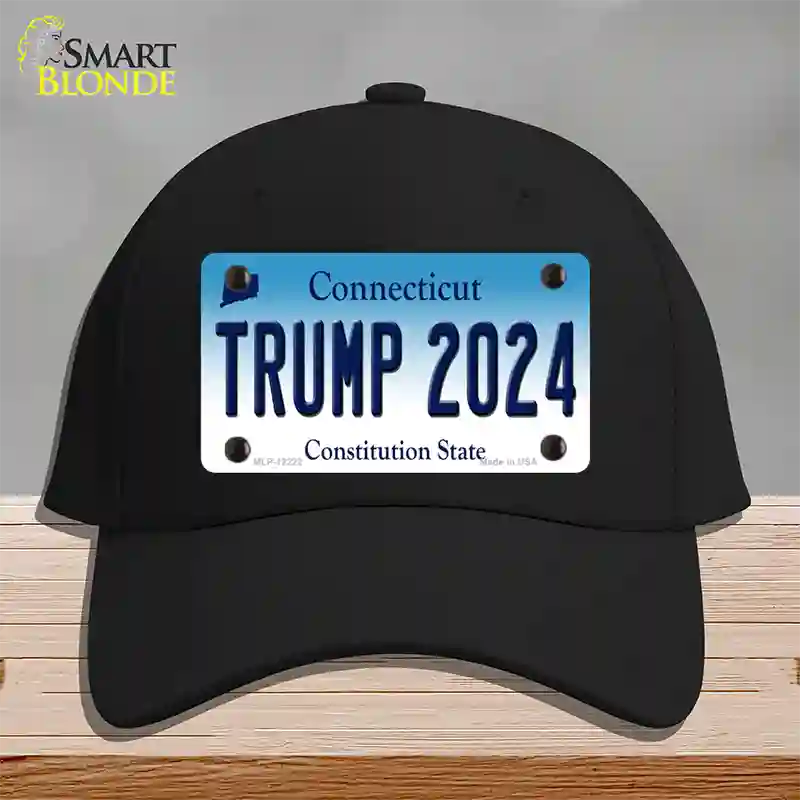 Trump 2024 Connecticut Novelty License Plate Hat Cotton / Black