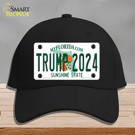 Trump 2024 Florida Novelty License Plate Hat Cotton / Black