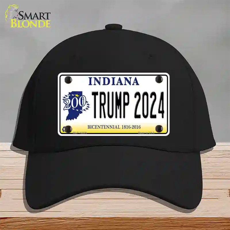 Trump 2024 Indiana Novelty License Plate Hat Cotton / Black