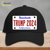 Trump 2024 Massachusetts Novelty License Plate Hat Cotton / Black