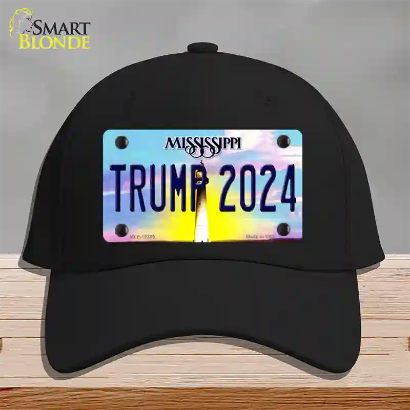 Trump 2024 Mississippi Novelty License Plate Hat Cotton / Black