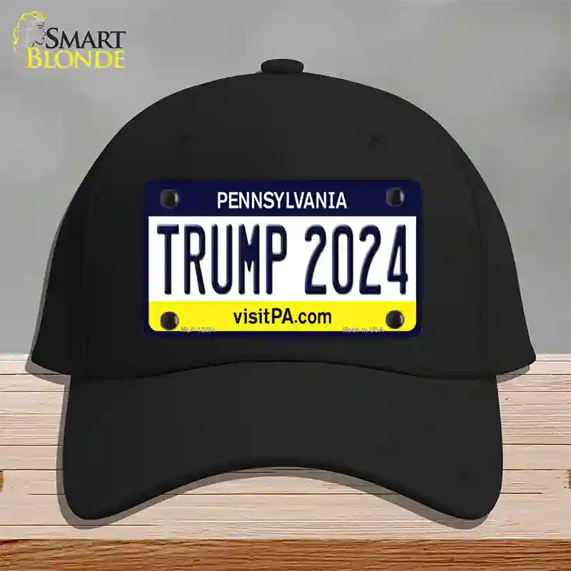 Trump 2024 Pennsylvania Novelty License Plate Hat Cotton / Black