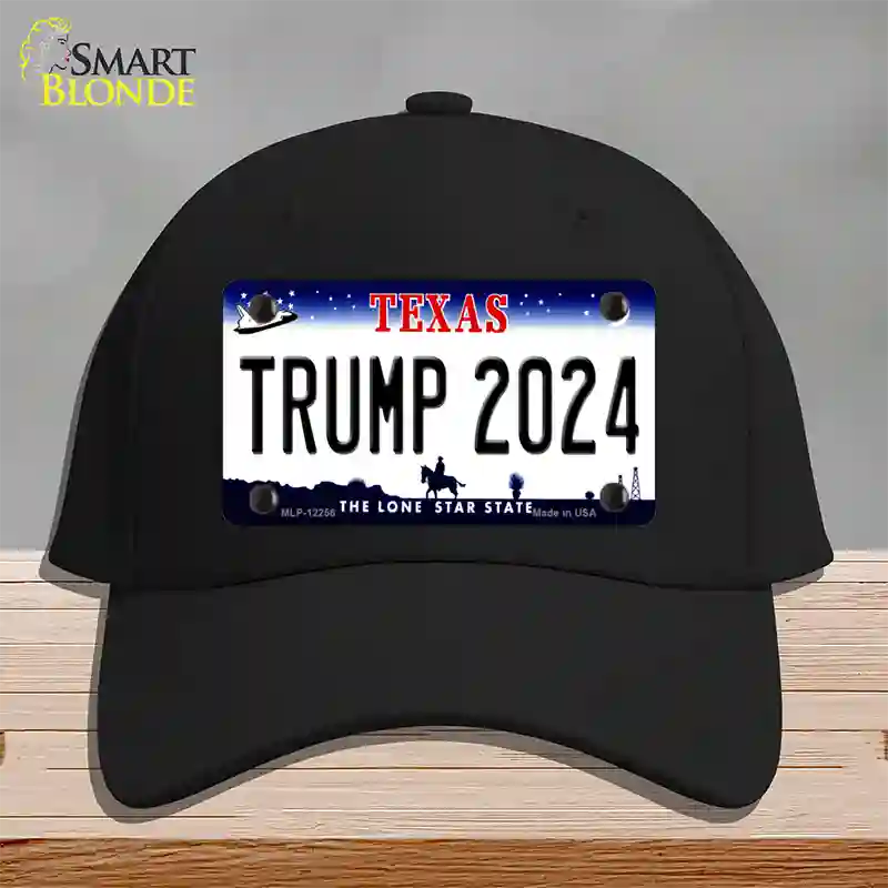 Trump 2024 Texas Novelty License Plate Hat Cotton / Black