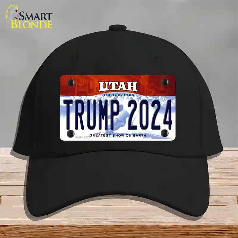 Trump 2024 Utah Novelty License Plate Hat Cotton / Black