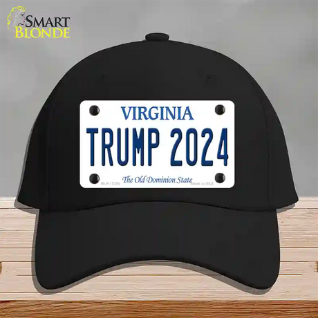 Trump 2024 Virginia Novelty License Plate Hat Cotton / Black