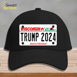 Trump 2024 Wisconsin Novelty License Plate Hat Cotton / Black