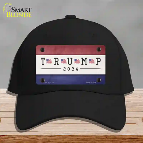 Trump 2024 USA Flag Novelty License Plate Hat Cotton / Black