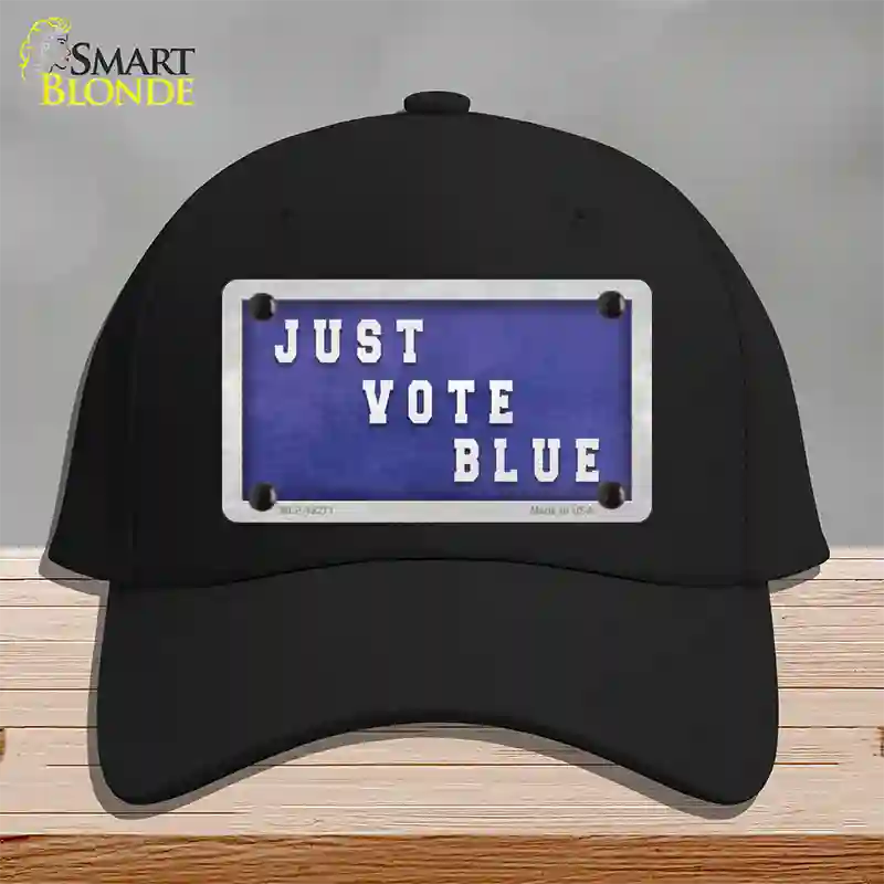 Just Vote Blue Novelty License Plate Hat Cotton / Black