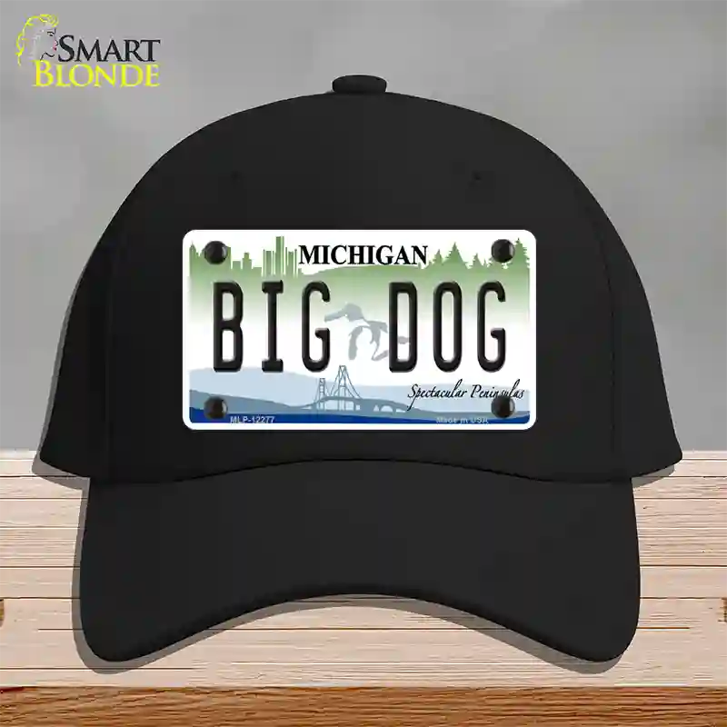 Michigan Big Dog Novelty License Plate Hat Cotton / Black