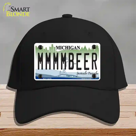 Michigan MMMMBeer Novelty License Plate Hat Cotton / Black