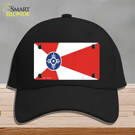 Wichita Flag Novelty License Plate Hat Cotton / Black