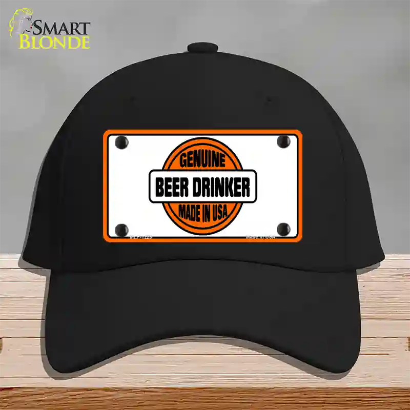 Genuine Beer Drinker Novelty License Plate Hat Cotton / Black