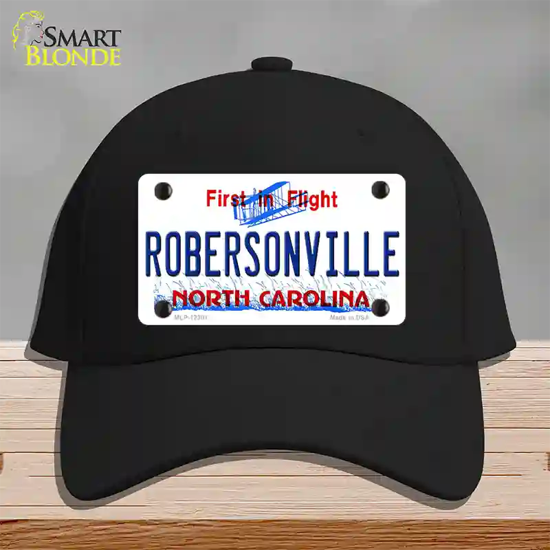 North Carolina Robersonville Novelty License Plate Hat Cotton / Black