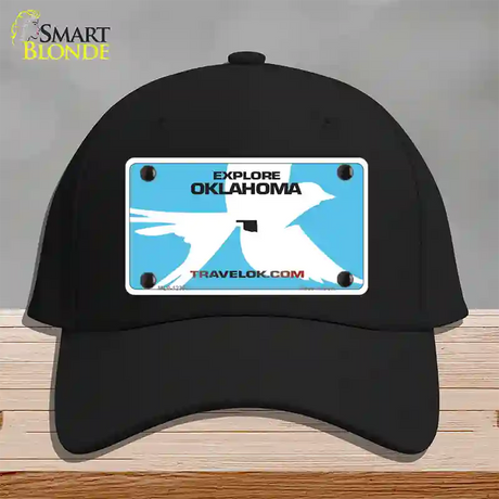 Oklahoma Travel Blank Novelty License Plate Hat Cotton / Black