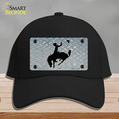 Bucking Bronco Novelty License Plate Hat Cotton / Black