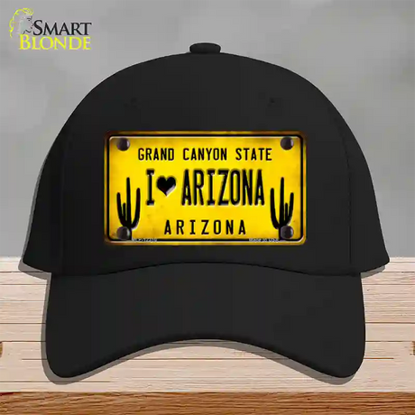 I love Arizona Yellow Novelty License Plate Hat Cotton / Black