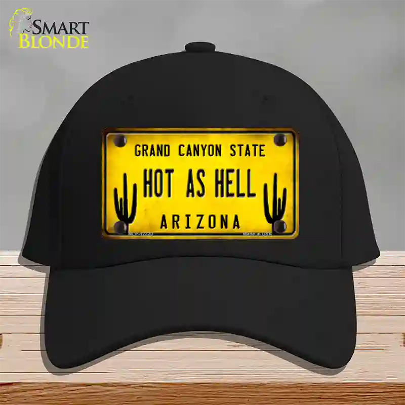 Arizona Hot as Hell Novelty License Plate Hat Cotton / Black