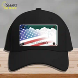 Colorado with American Flag Novelty License Plate Hat Cotton / Black