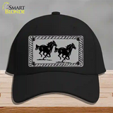 Two Running Horses Novelty License Plate Hat Cotton / Black