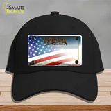 Montana with American Flag Novelty License Plate Hat Cotton / Black