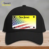 New Jersey with American Flag Novelty License Plate Hat Cotton / Black