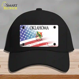 Oklahoma with American Flag Novelty License Plate Hat Cotton / Black