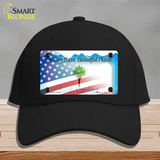 South Carolina with American Flag Novelty License Plate Hat Cotton / Black