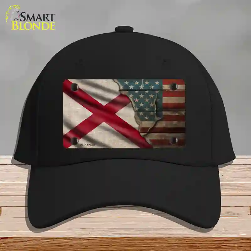 Alabama/American Flag Novelty License Plate Hat Cotton / Black